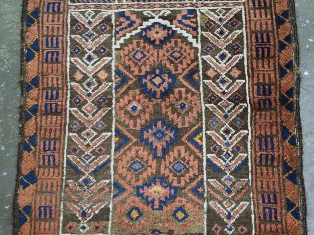 Antique Afghan Taimani Sistan Baluch Prayer Rug, Great Wool, Circa 1900 In Excellent Condition For Sale In Moreton-In-Marsh, GB