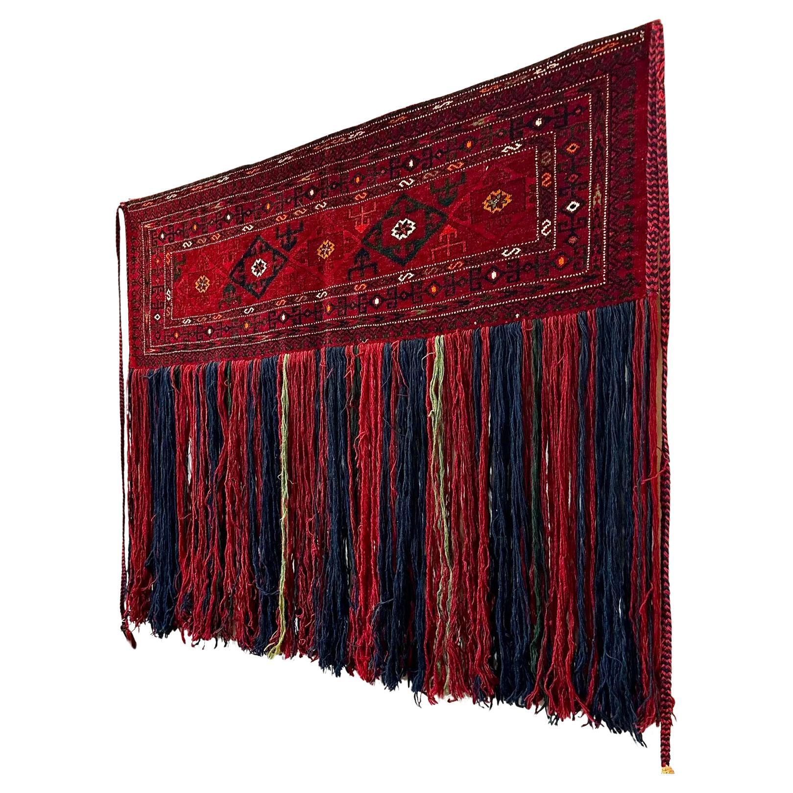 Antique Afghan Turkmen Torba Tent Bag

A wonderful, antique Afghan Turkmen Torba Tent Bag wall hanging or decorative wall covering, circa 1930s-1940s. This torba from Afghanistan Turkmenistan is in excellent original vintage condition. The original
