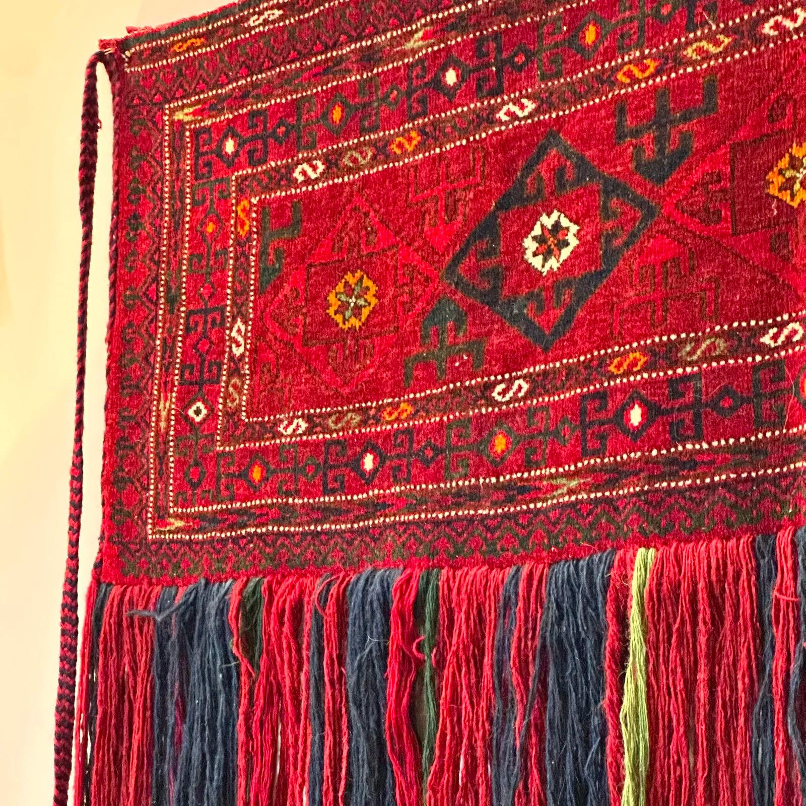 Tribal Antique Afghan Turkmen Torba Tent Bag For Sale