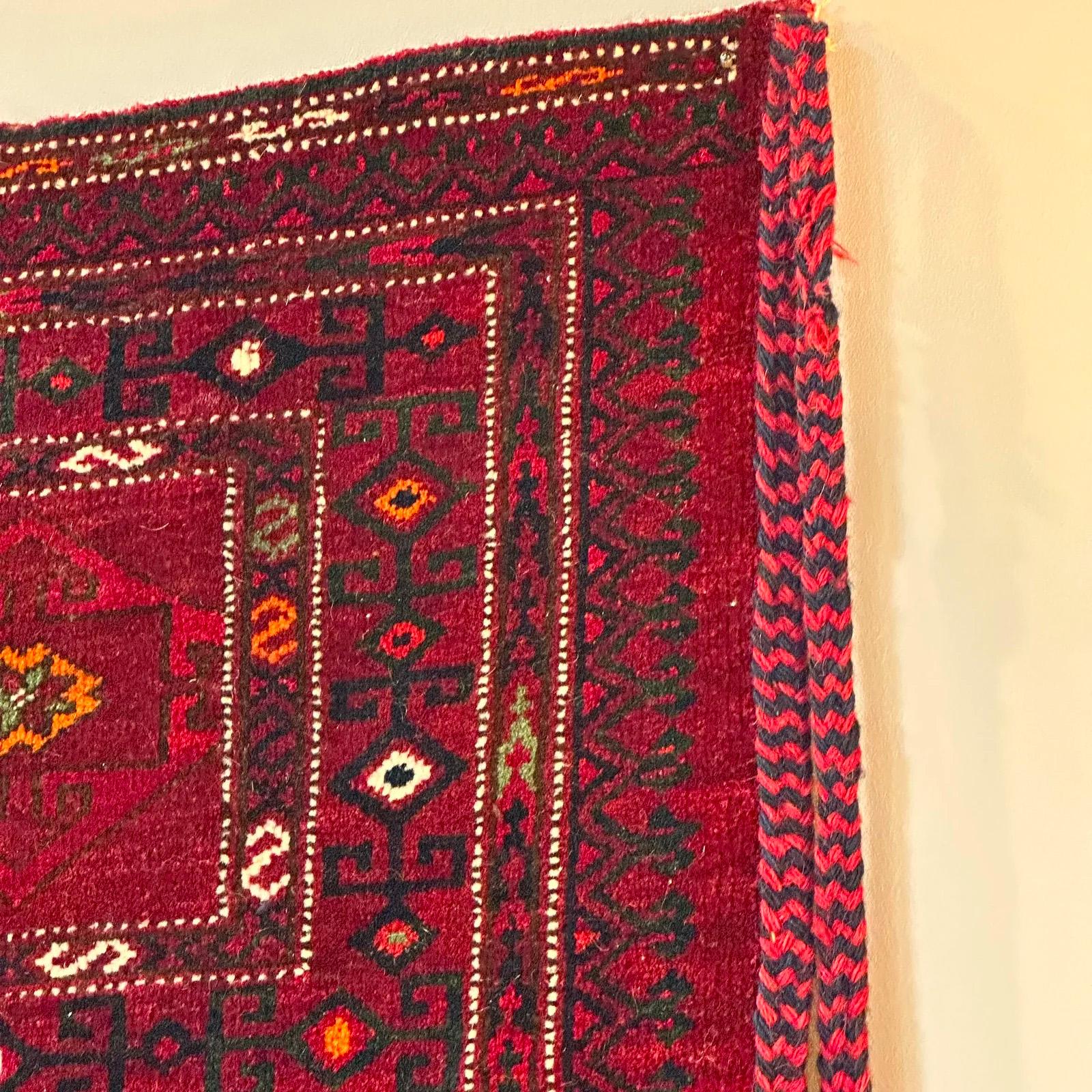 Hand-Woven Antique Afghan Turkmen Torba Tent Bag For Sale