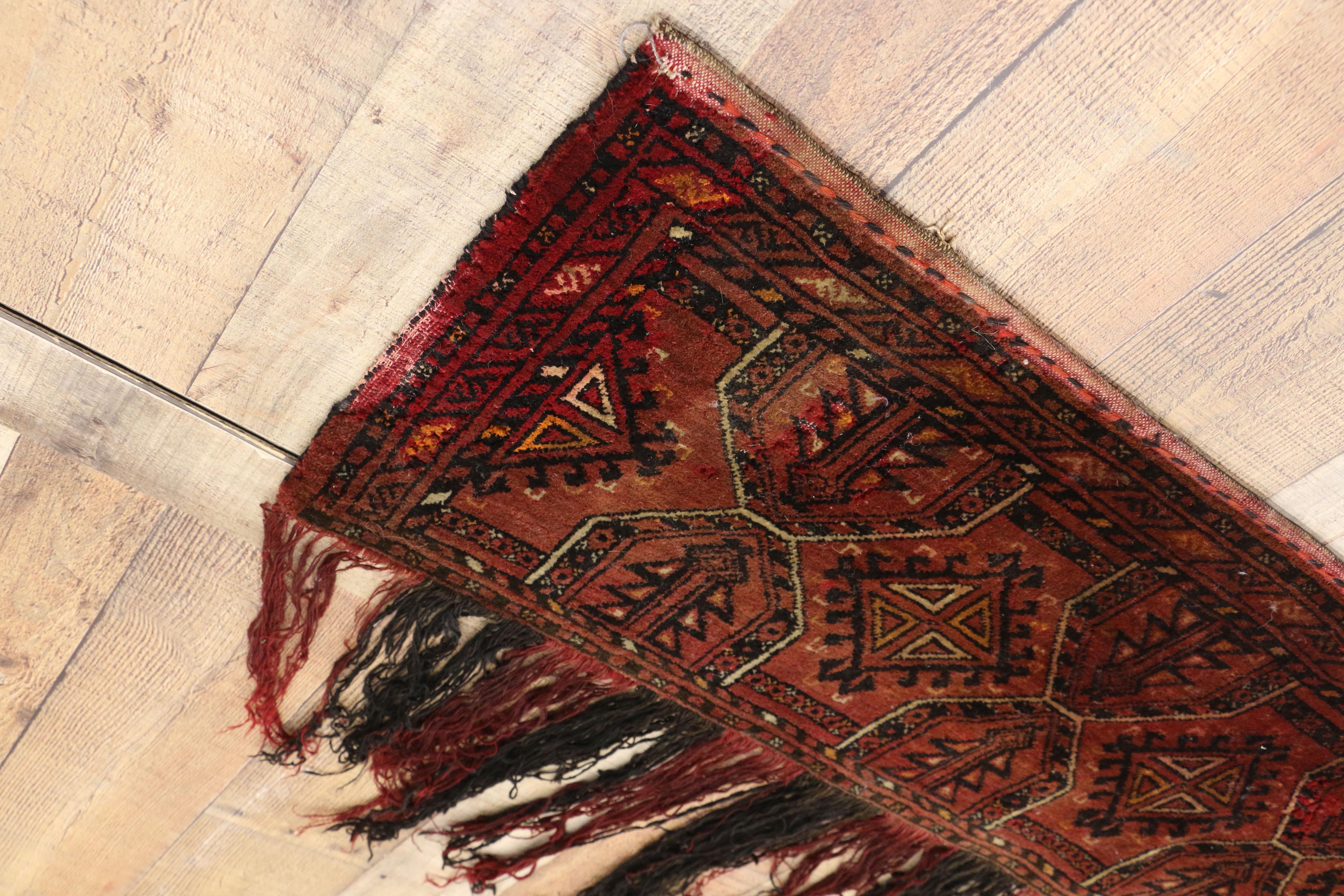 Ancien sac turkoman afghan ancien de Turkmen Torba, cintre mural, tapisserie textile tribale Bon état - En vente à Dallas, TX