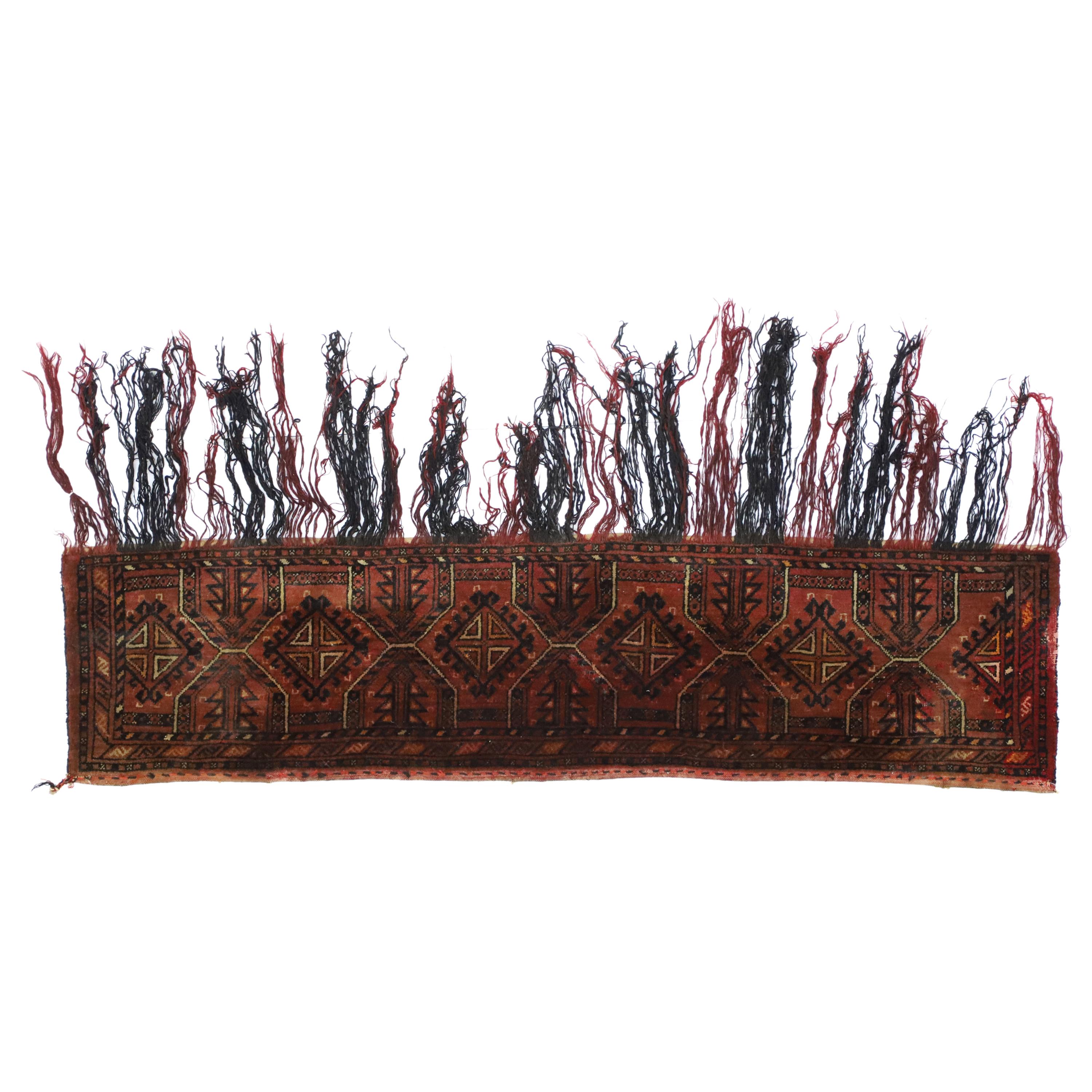 Antike afghanische, türkisch-turkomanische, türkische Torba-Tasche, Wandteppich, Stammeskunst-Wandteppich