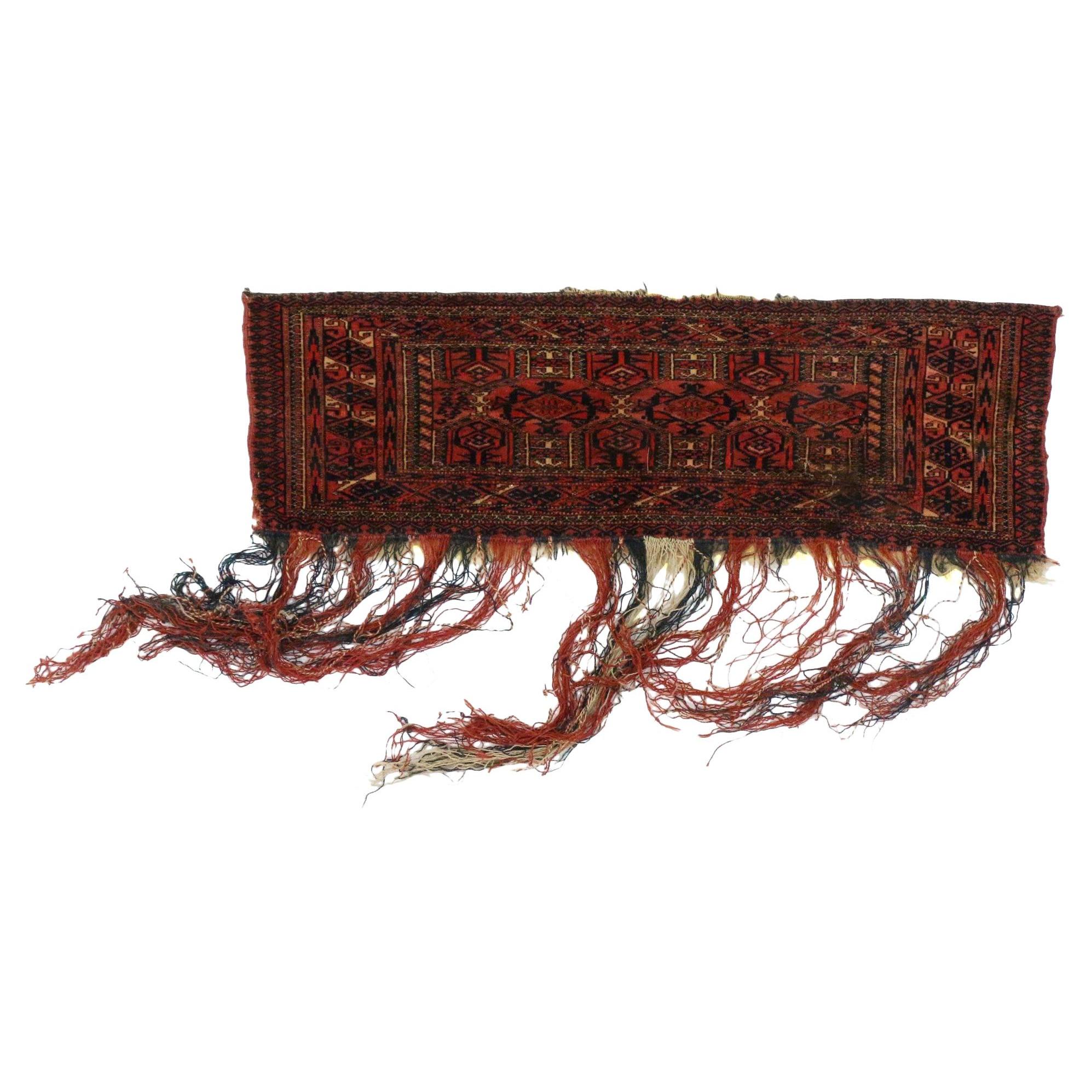 Antique Afghan Turkoman Turkmen Torba Bag, Wall Hanging, Tribal Textile Tapestry For Sale