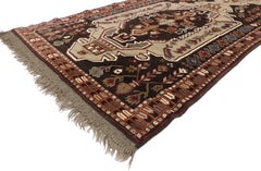 Vintage Afghani Hallway Runner with Tribal Vibes and Mid-Century Modern Style