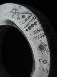 Antique Afghani Silver Hollow Form Cuff Bracelet