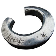 Antique Afghani Silver Hollow Form Cuff Bracelet