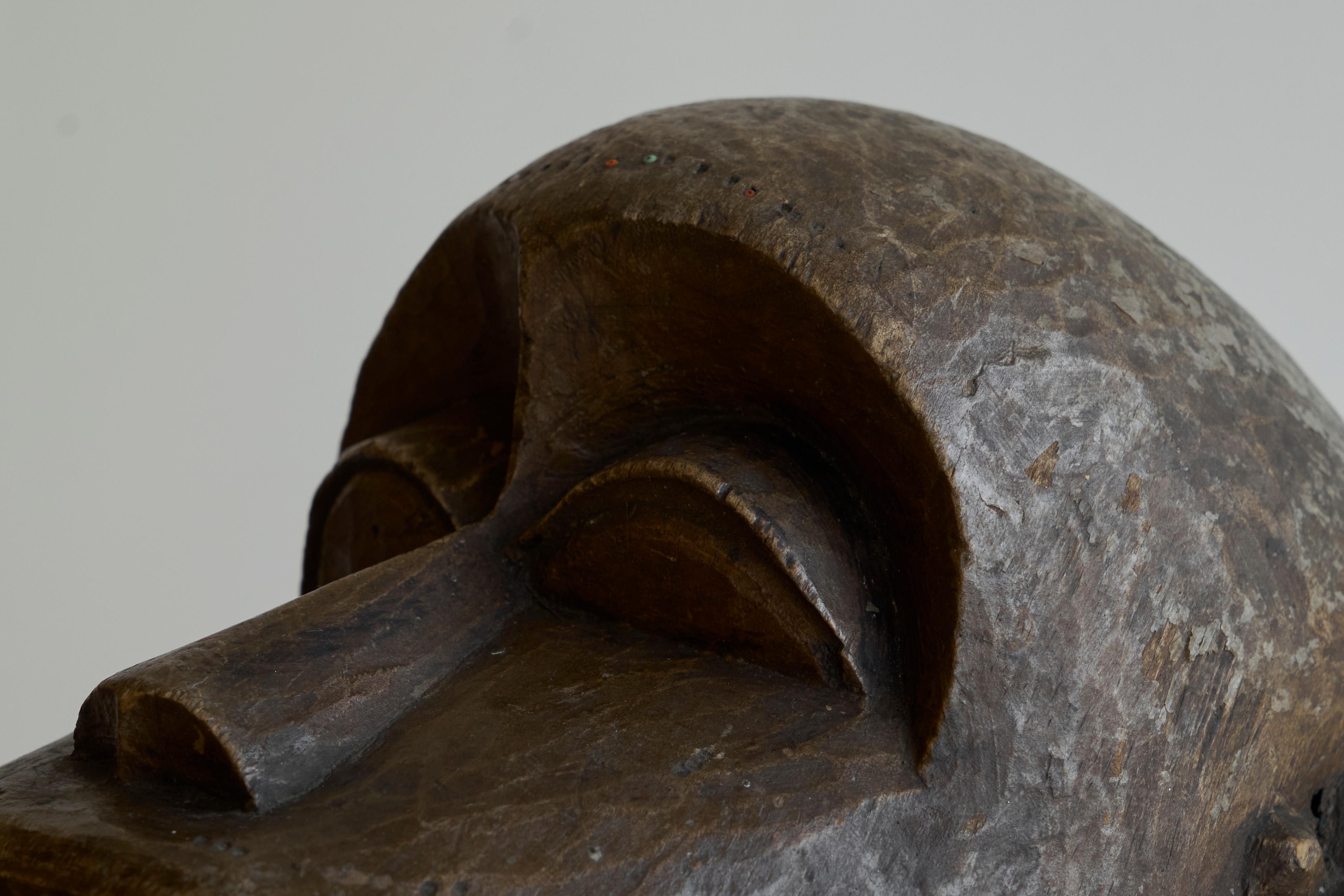 Sculpté à la main Masque de singe africain ancien 
