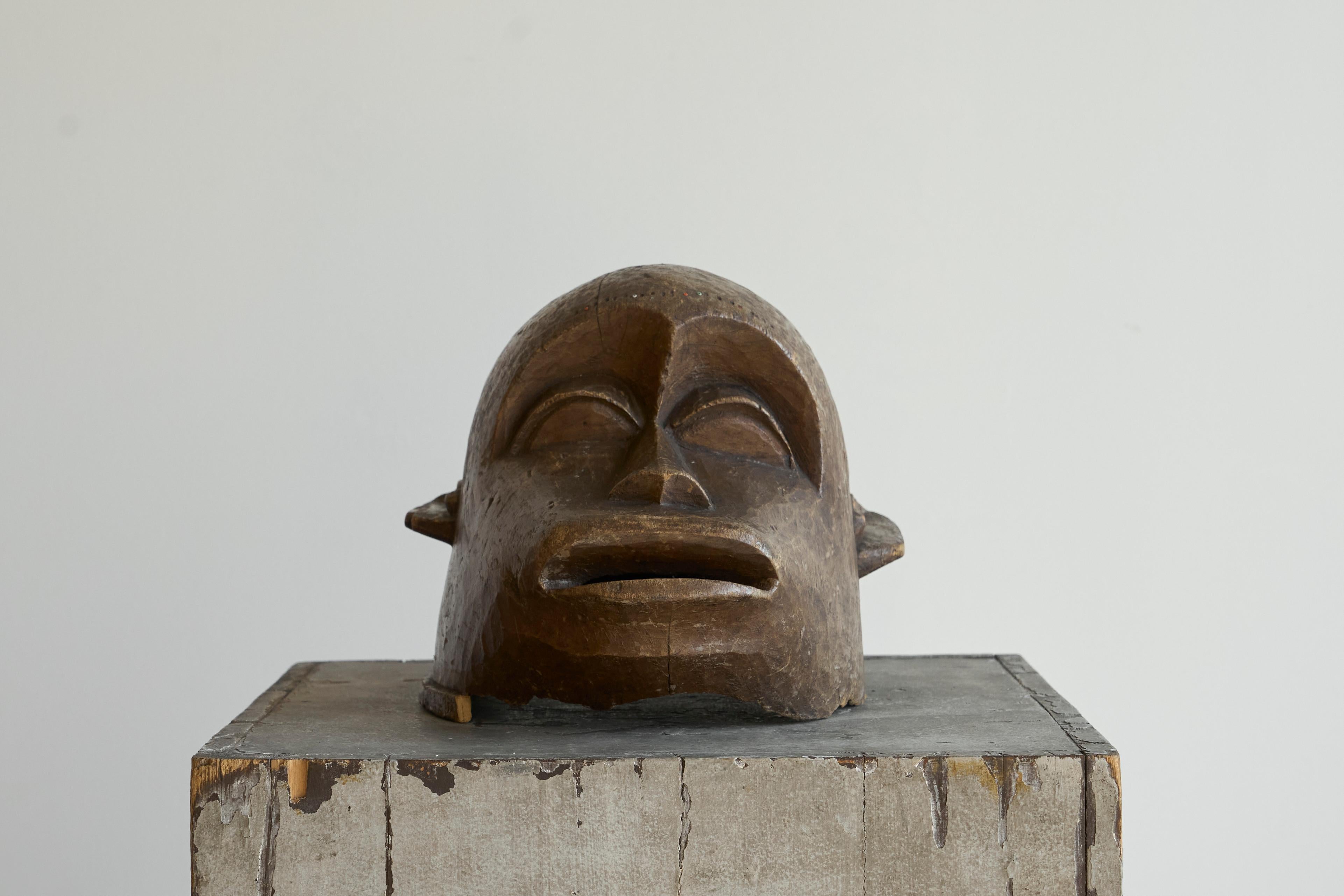 Bois Masque de singe africain ancien 