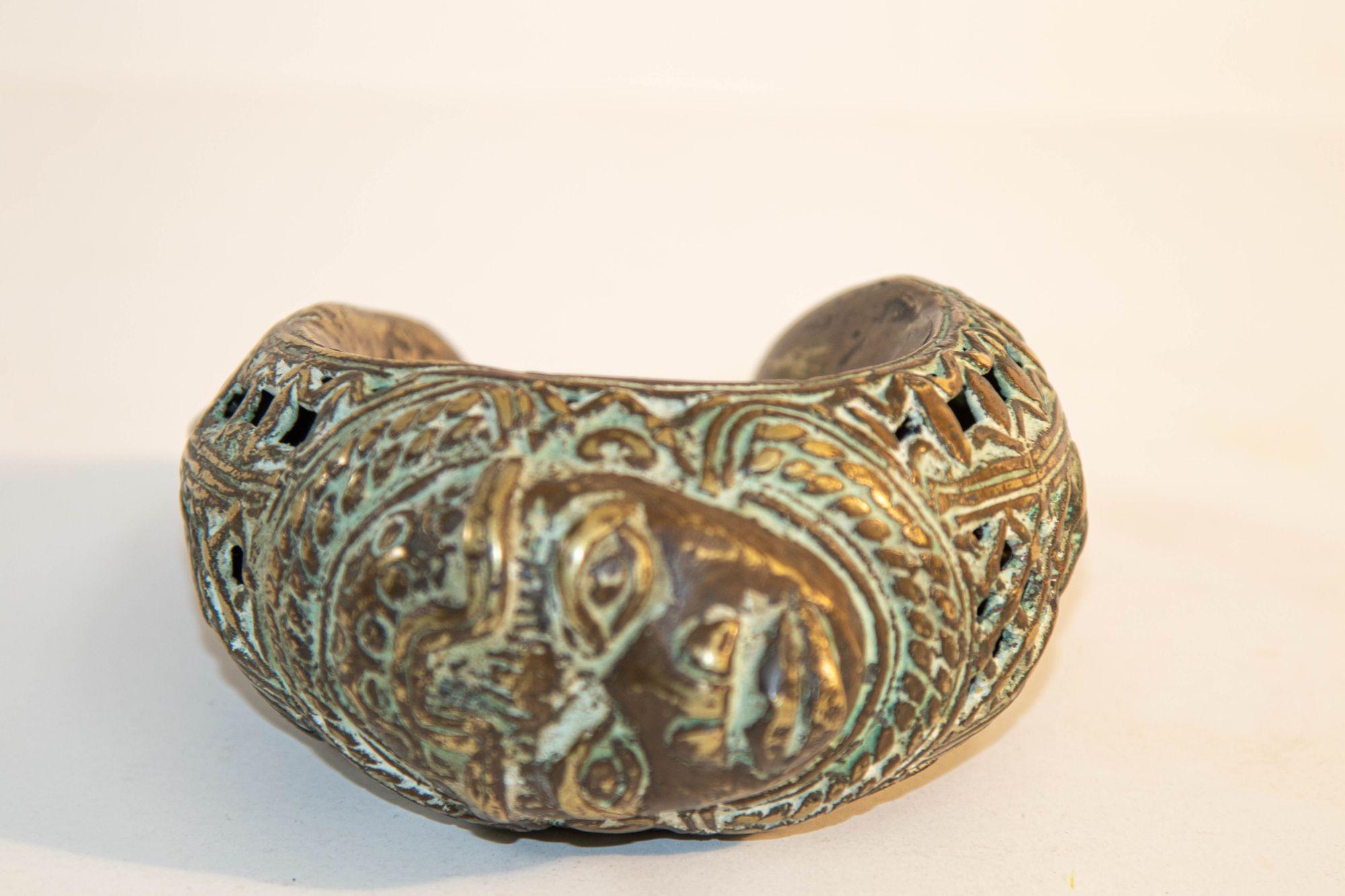 Cast Antique African Bronze Bracelet Currency Bangle Tribal Artifact For Sale
