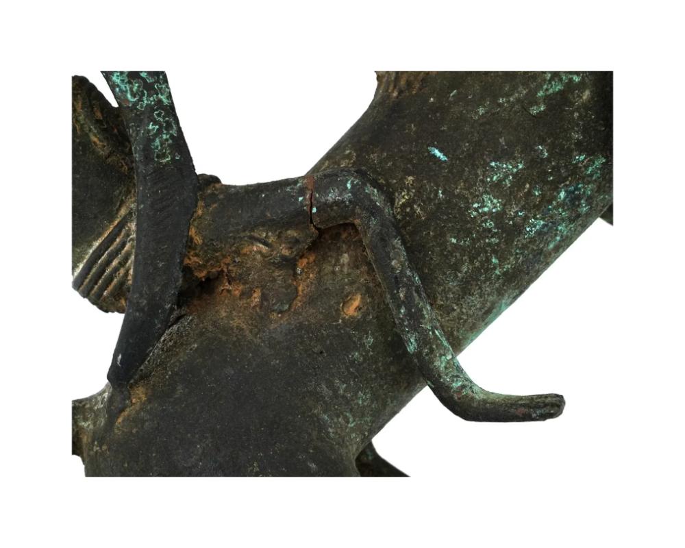 Statua antica di bronzo africano Sao Cavalier in vendita 2