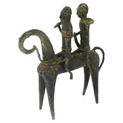 Antike afrikanische Sao Cavalier-Statue aus Bronze