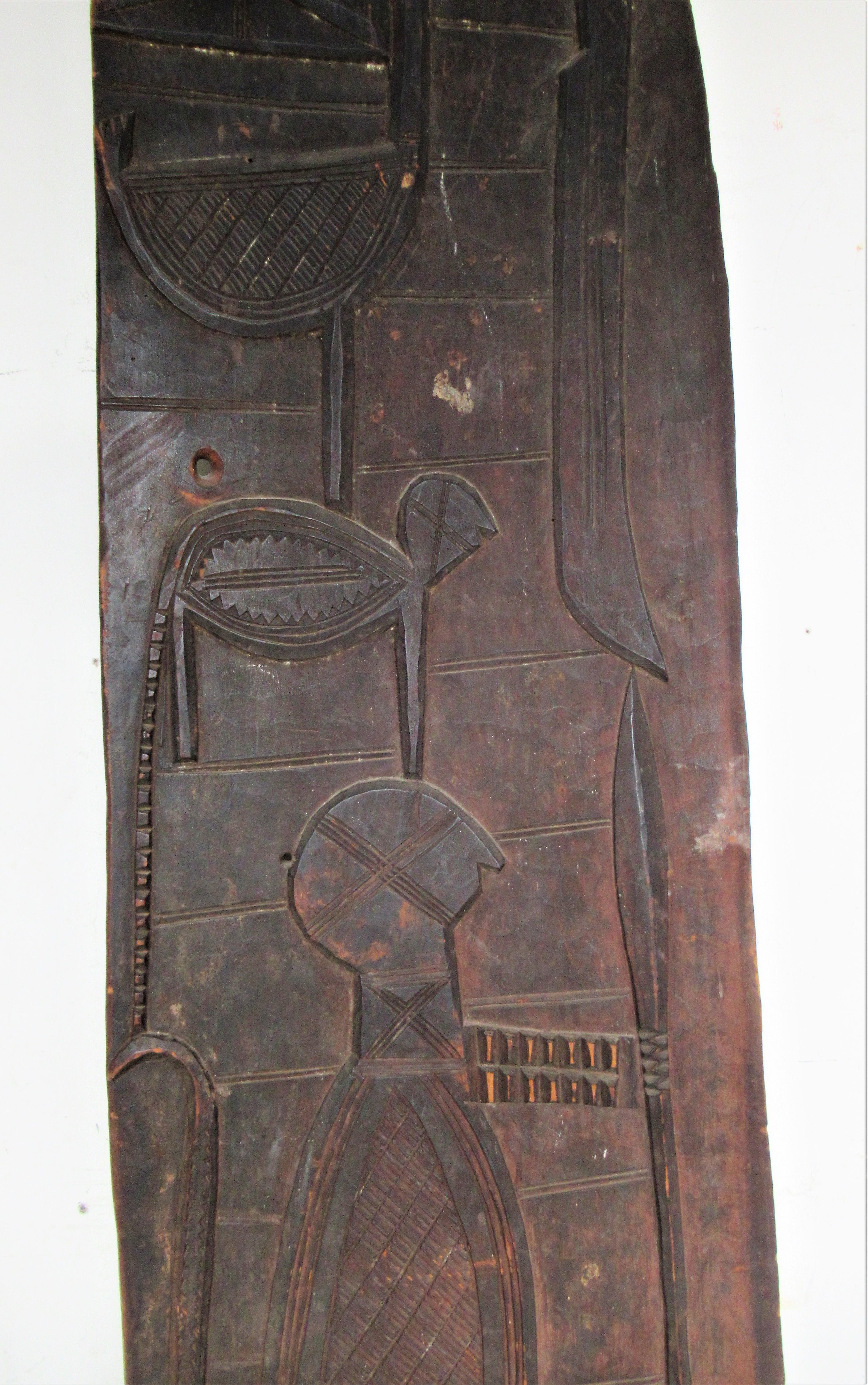 Nigerian Antique African Carved Door Panel For Sale