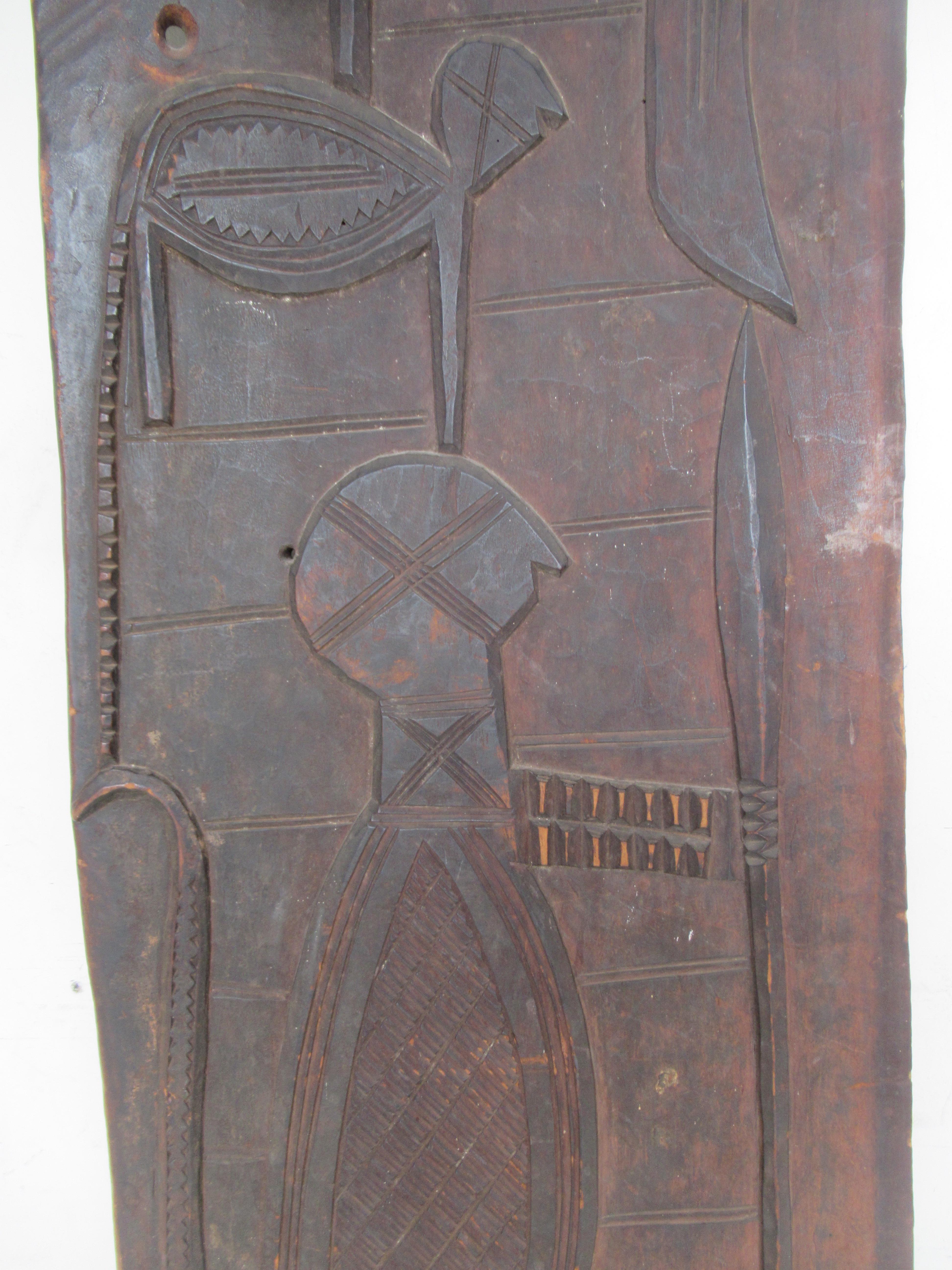 Hand-Crafted Antique African Carved Door Panel For Sale