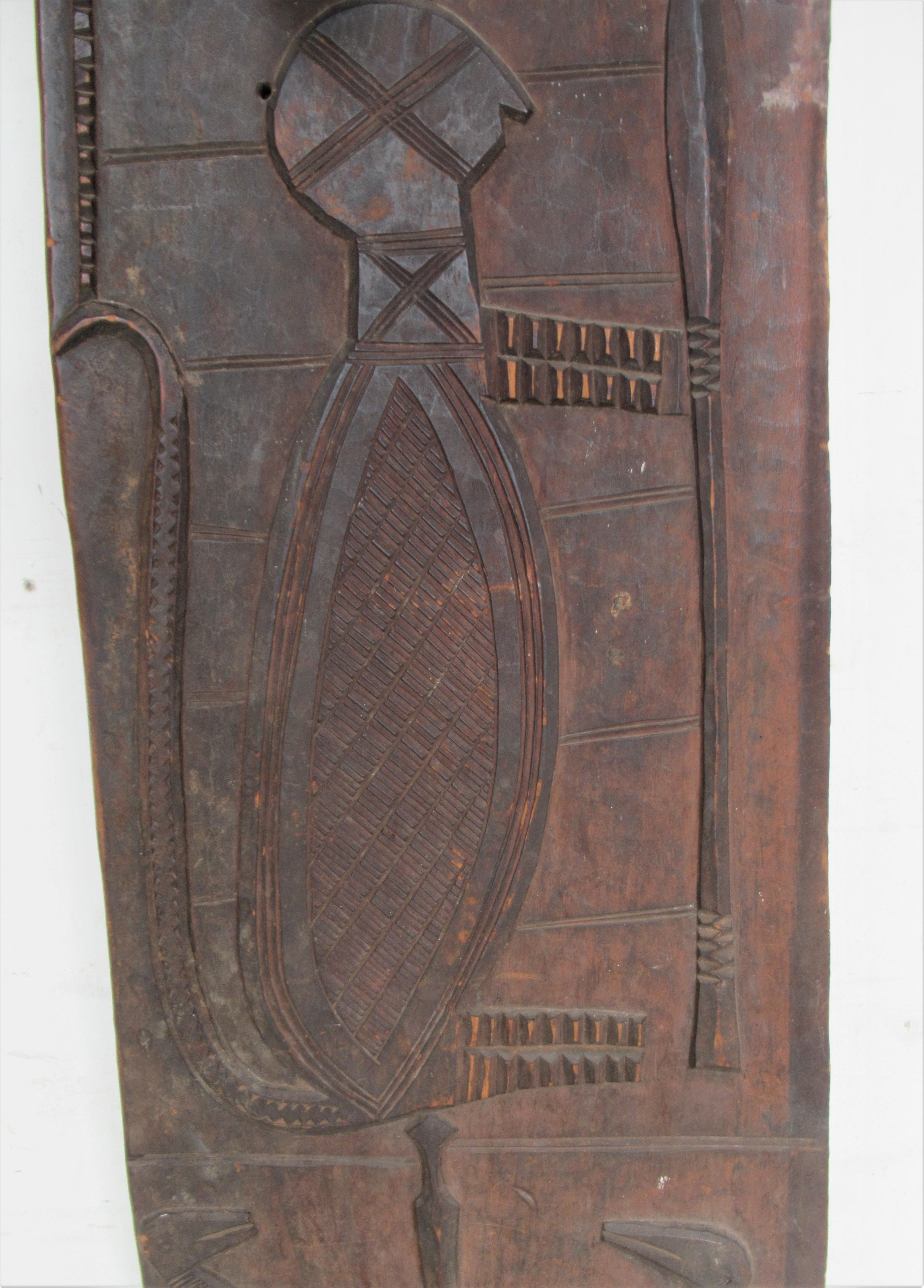 Antique African Carved Door Panel In Good Condition For Sale In Rochester, NY