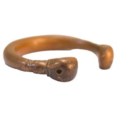Antique African Copper Double Snake Head Bracelet