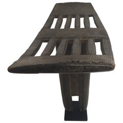 Antique African Hand-Carved Gurange Bench Chair