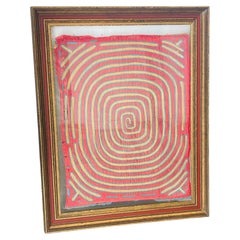 Rare Antique African Kuba Textile Fragment Framed