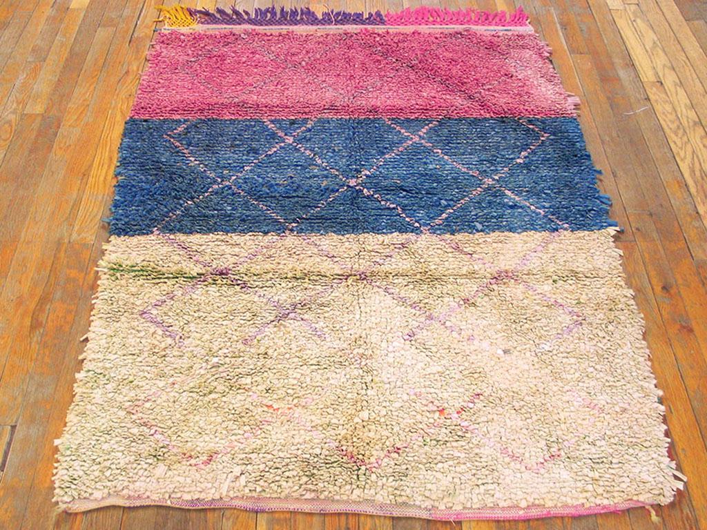 Antique African Moroccan - Boucherouitte rug, size: 3'9