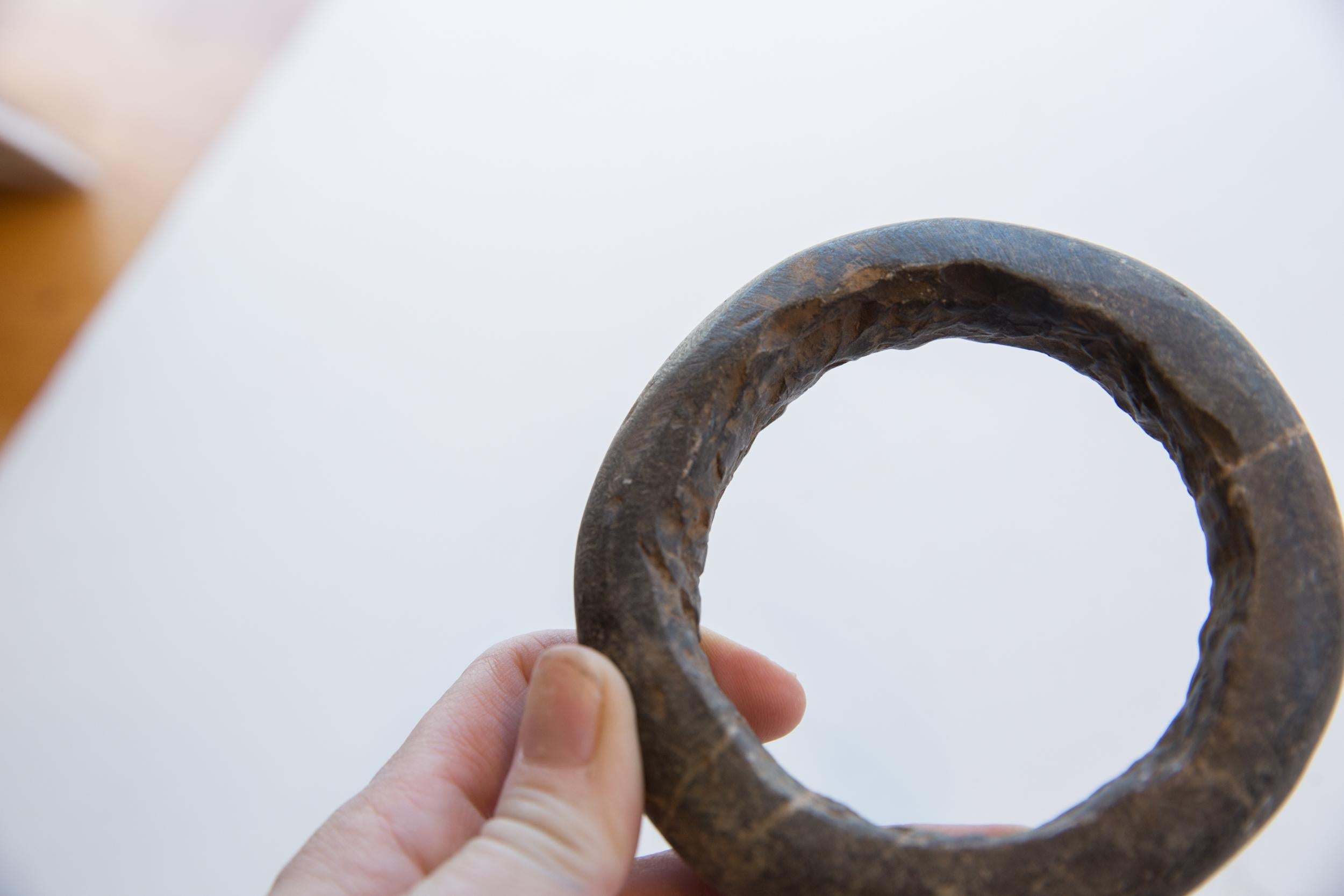 Hand-Carved Antique African Neolithic Era Marble Bracelet For Sale