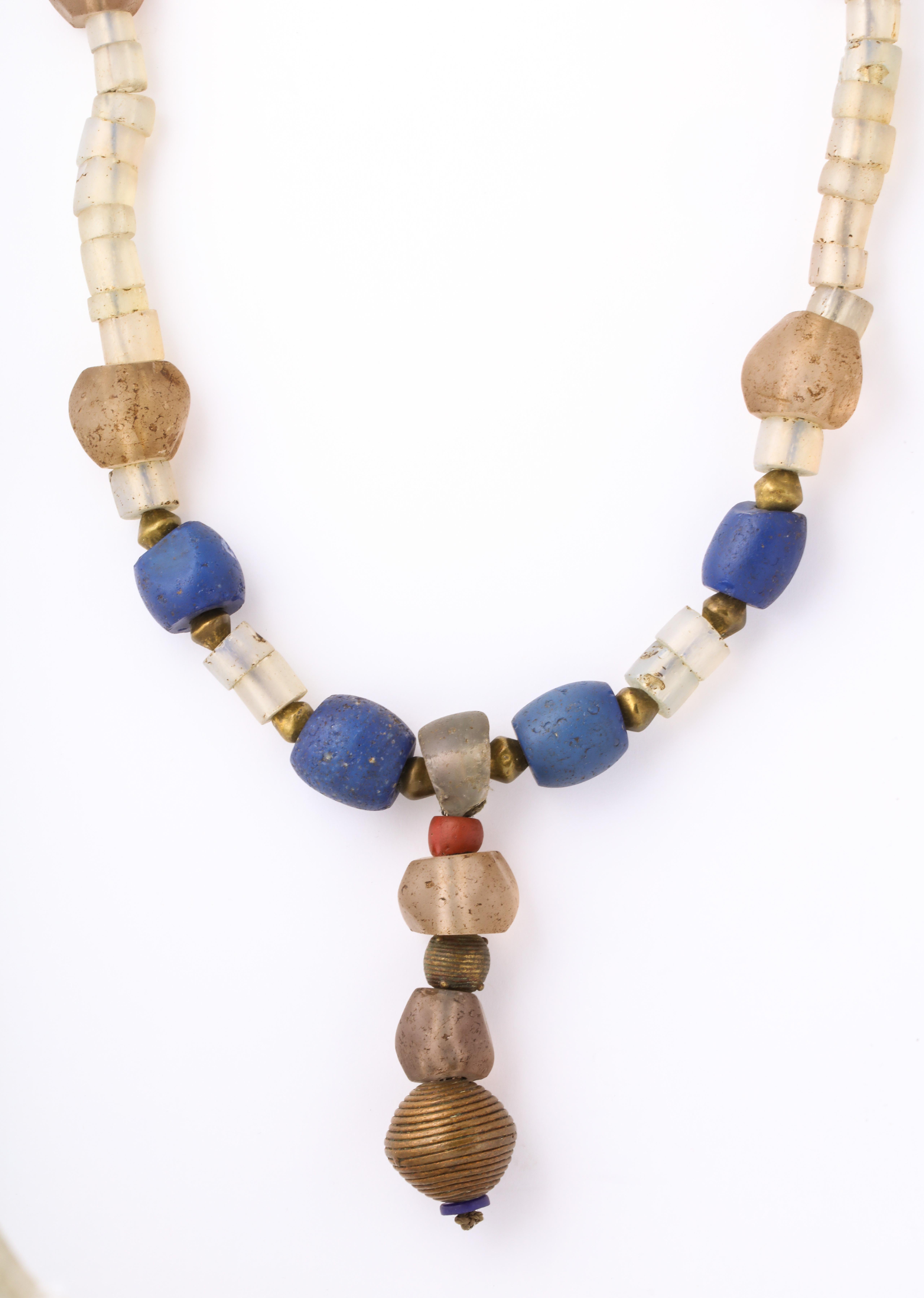 vintage brass bead necklace