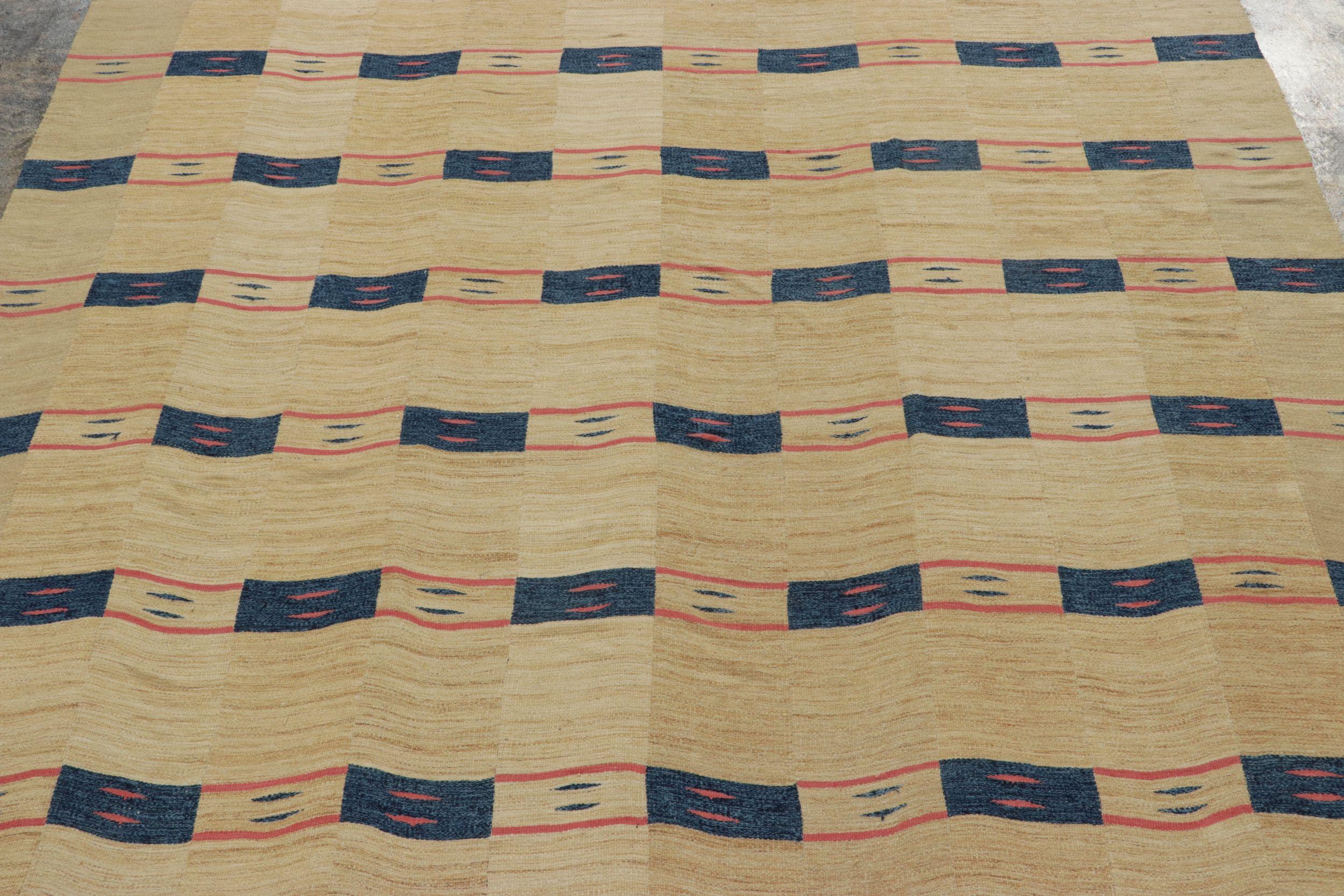 Tessuto a mano Antico tessuto africano, Bondouku Indigo in beige e blu - Rug & Kilim in vendita