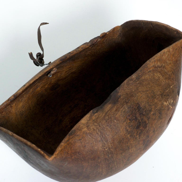 Antique African Tribal Art Hand Carved Wood Bowl For Sale at 1stdibs