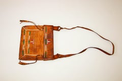 Antique African Tuareg Moroccan Shoulder Leather Bag 1960's Collectible