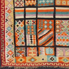 Rare Antique African Tunisian Flat-Weave with Gorgeous Colors & Geometric Design