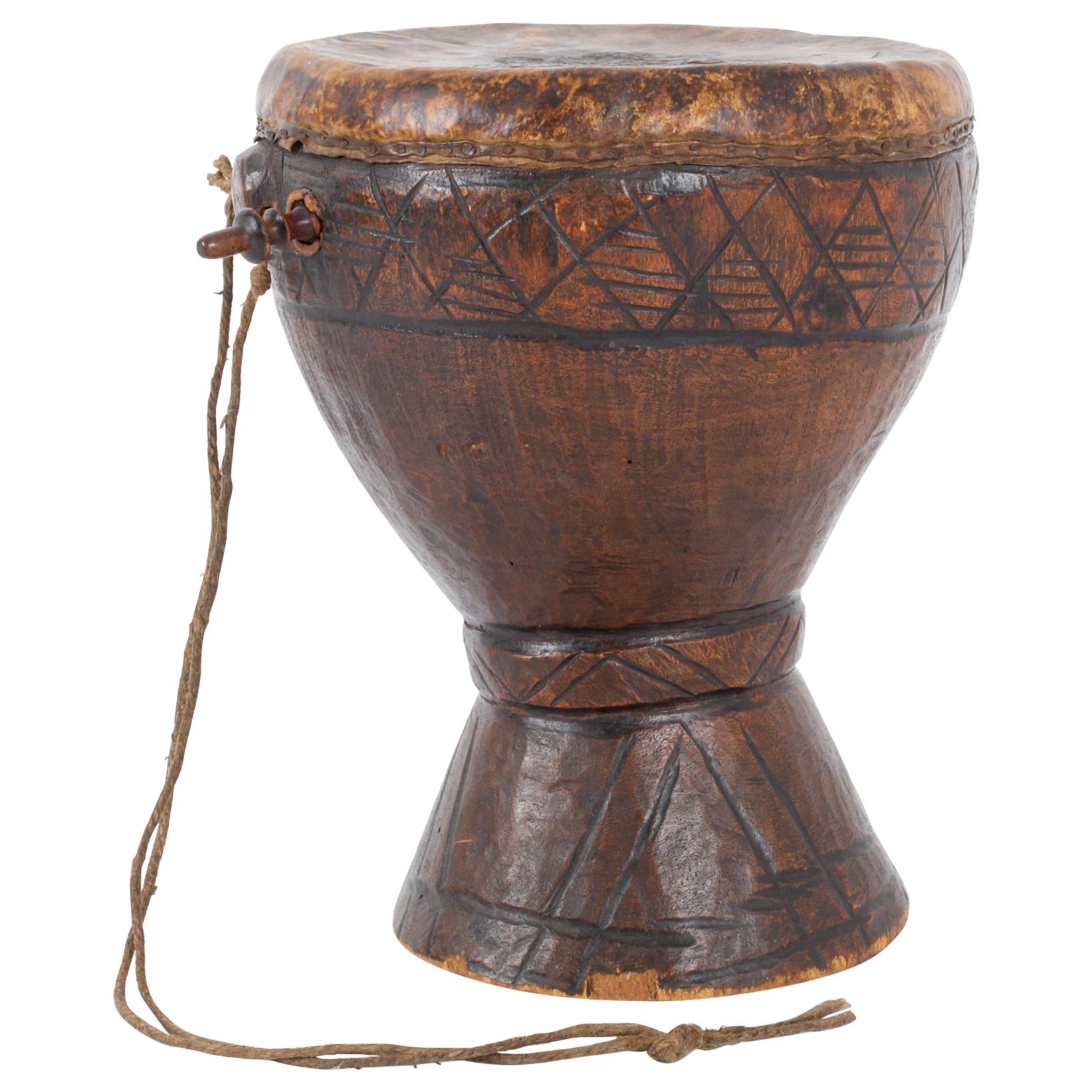 Antique African Wooden Drum
