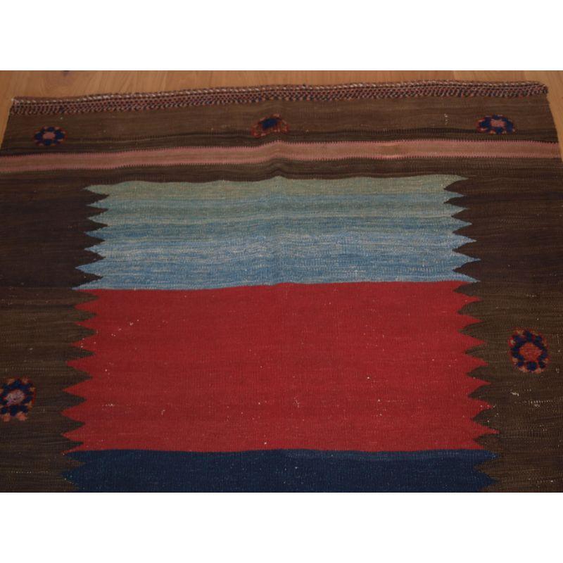 Asian Antique Afshar Kilim Sofreh with Bold Design and Colour, circa 1900/20 For Sale