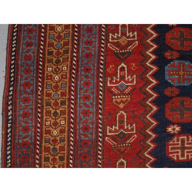 Asian Antique Afshar Long Rug with Large Medallion Design, circa 1880 For Sale