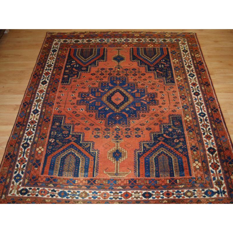 Antique Afshar Neriz rug with vase design and floral spray.

A superb Afshar rug with wonderful soft colour and traditional Afshar design. The rug is of the so called Neriz type, with a heavily depressed warp structure and heavy thick dense