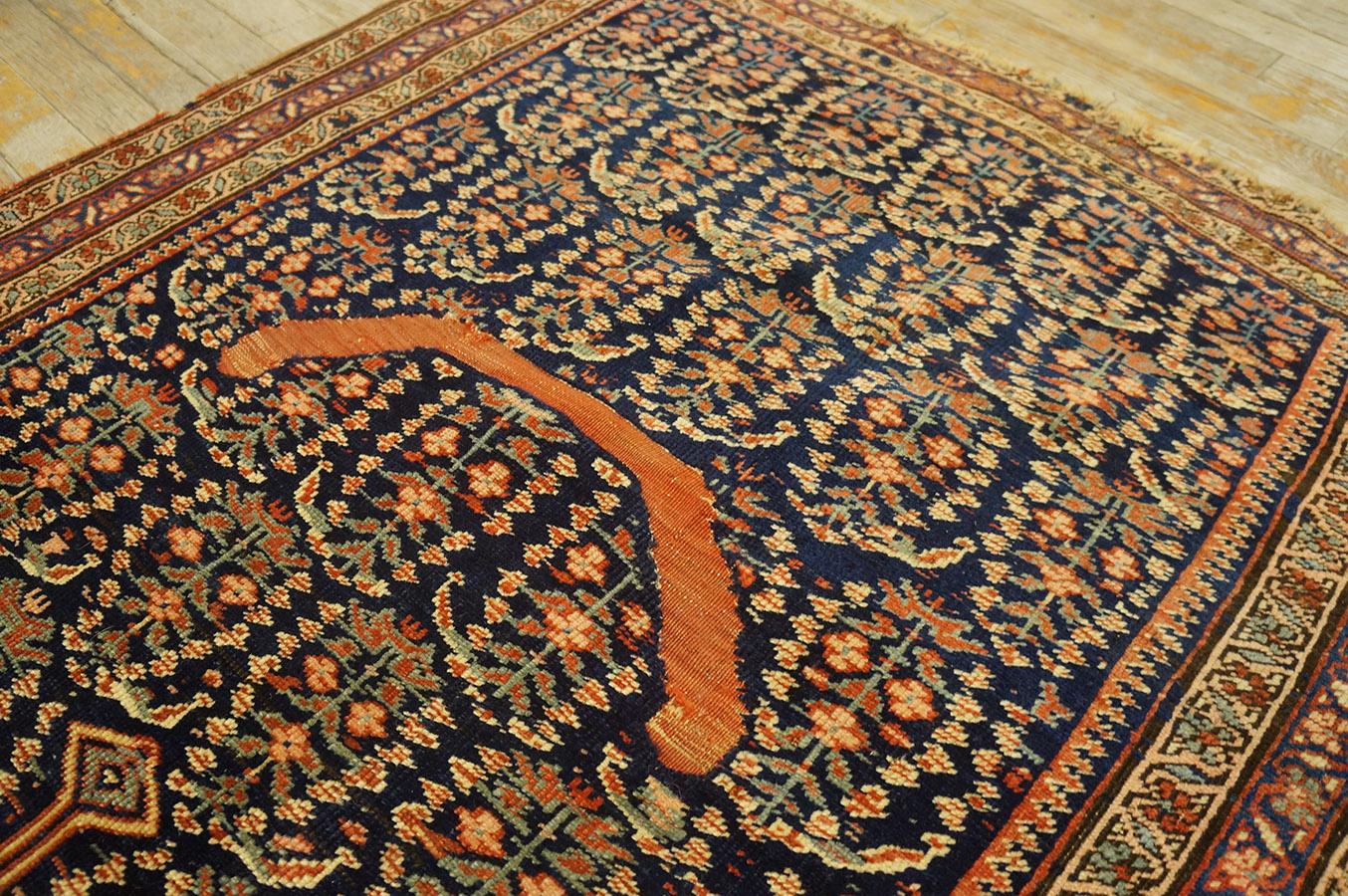 Early 20th Century 19th Century Persian Afshar Saddle Carpet ( 3'2