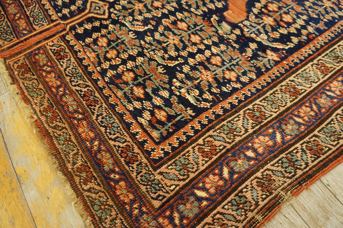Wool 19th Century Persian Afshar Saddle Carpet ( 3'2