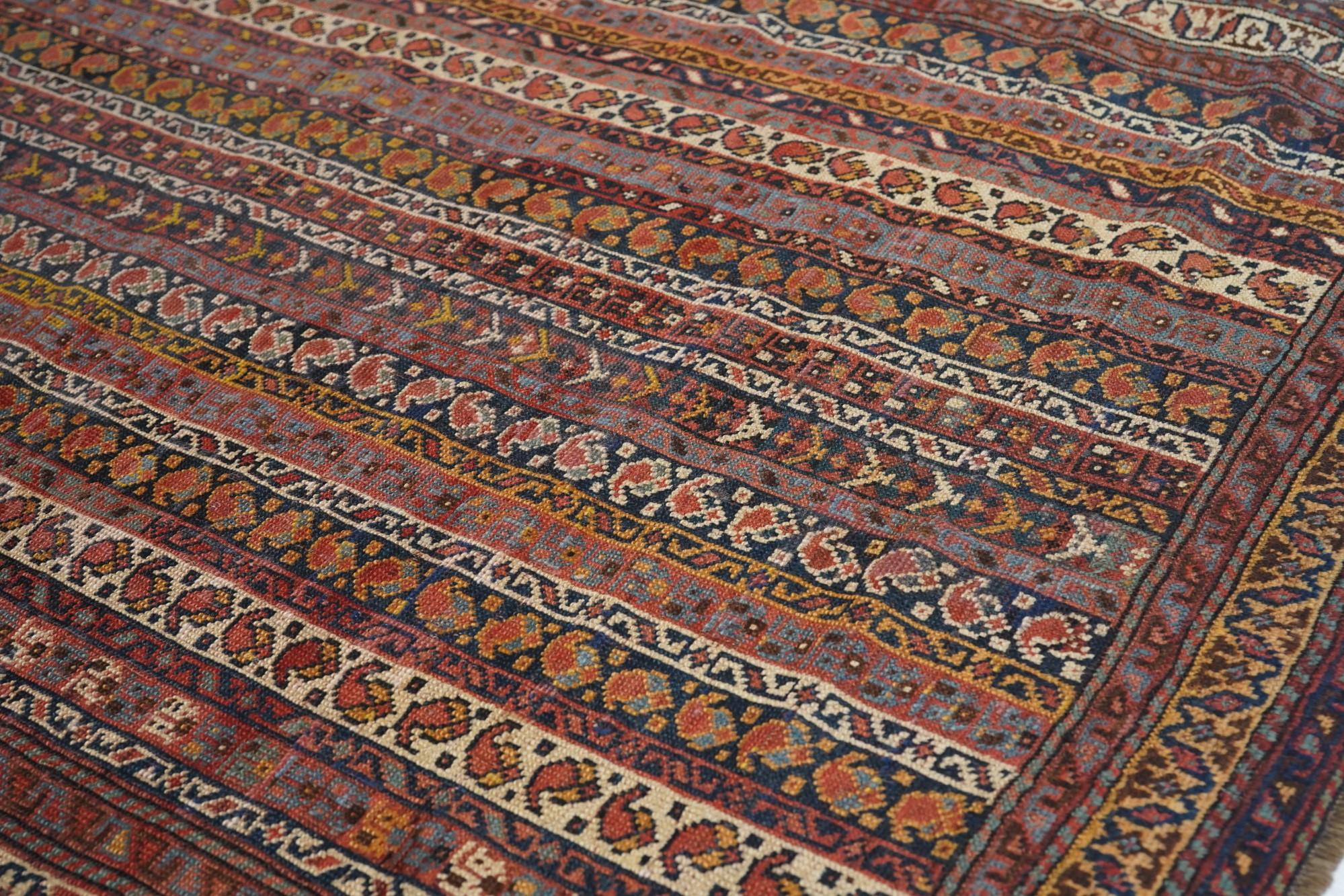 Antique Afshar Persian Rug 4'0'' x 6'2'' For Sale 1