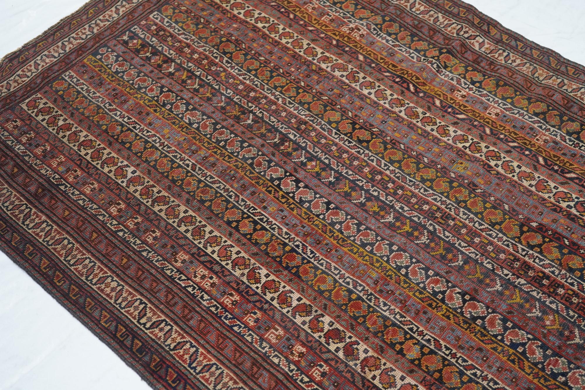 Antique Afshar Persian Rug 4'0'' x 6'2'' For Sale 2