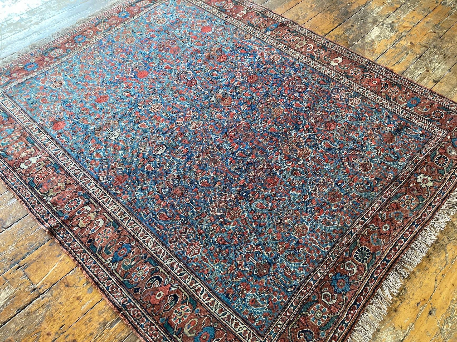 Early 20th Century Antique Afshar Rug 1.70m x 1.42m For Sale