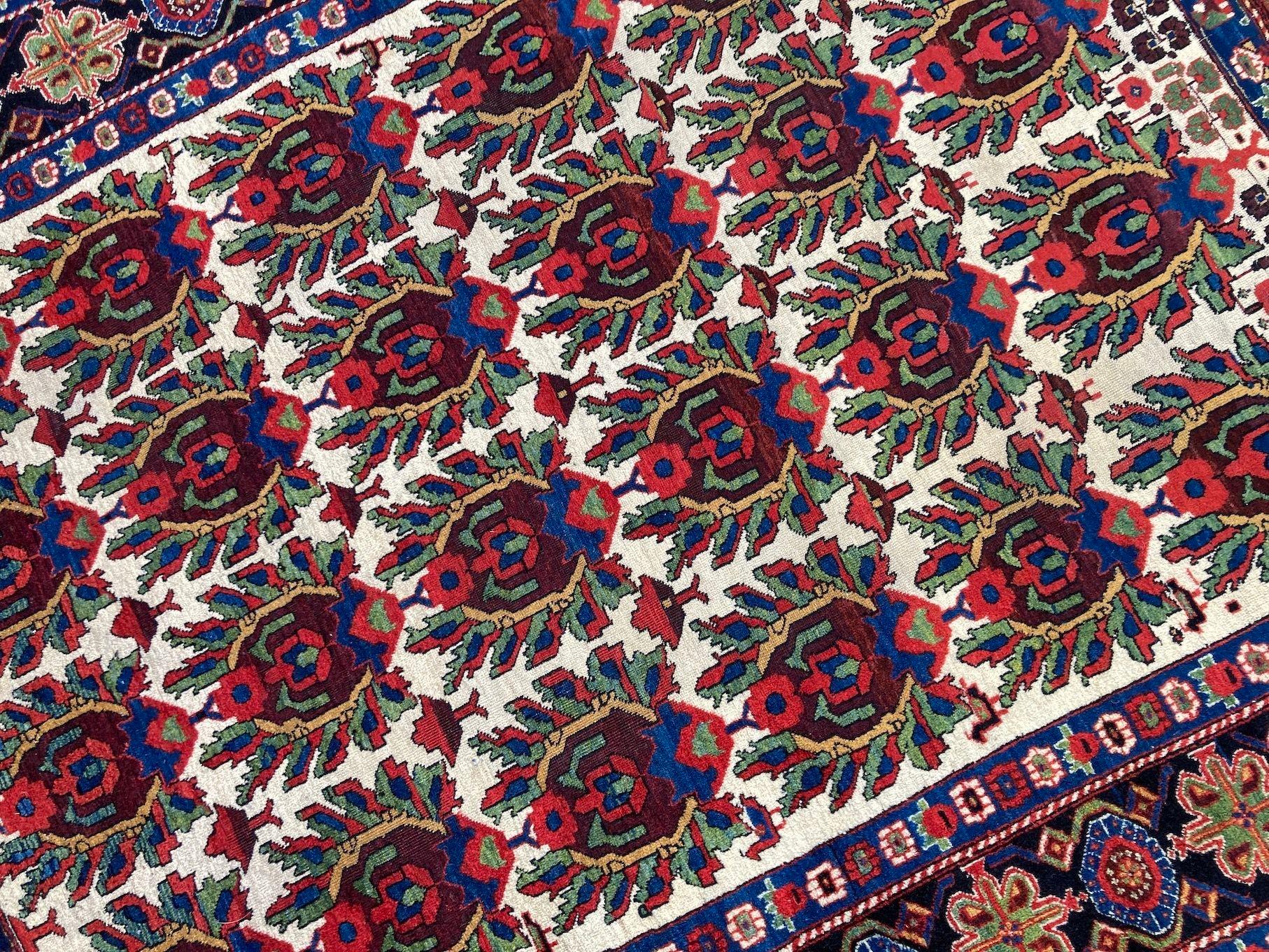Antique Afshar Rug 1.85m x 1.48m For Sale 6