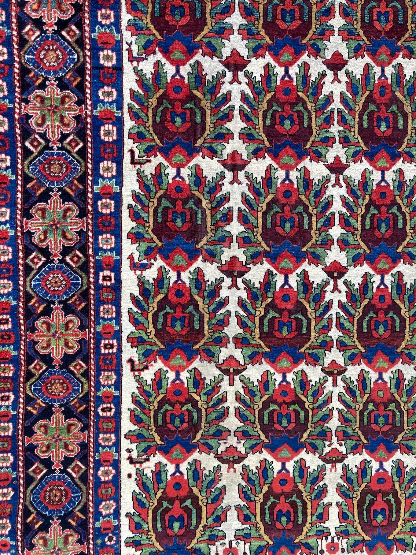 Antique Afshar Rug 1.85m x 1.48m For Sale 8