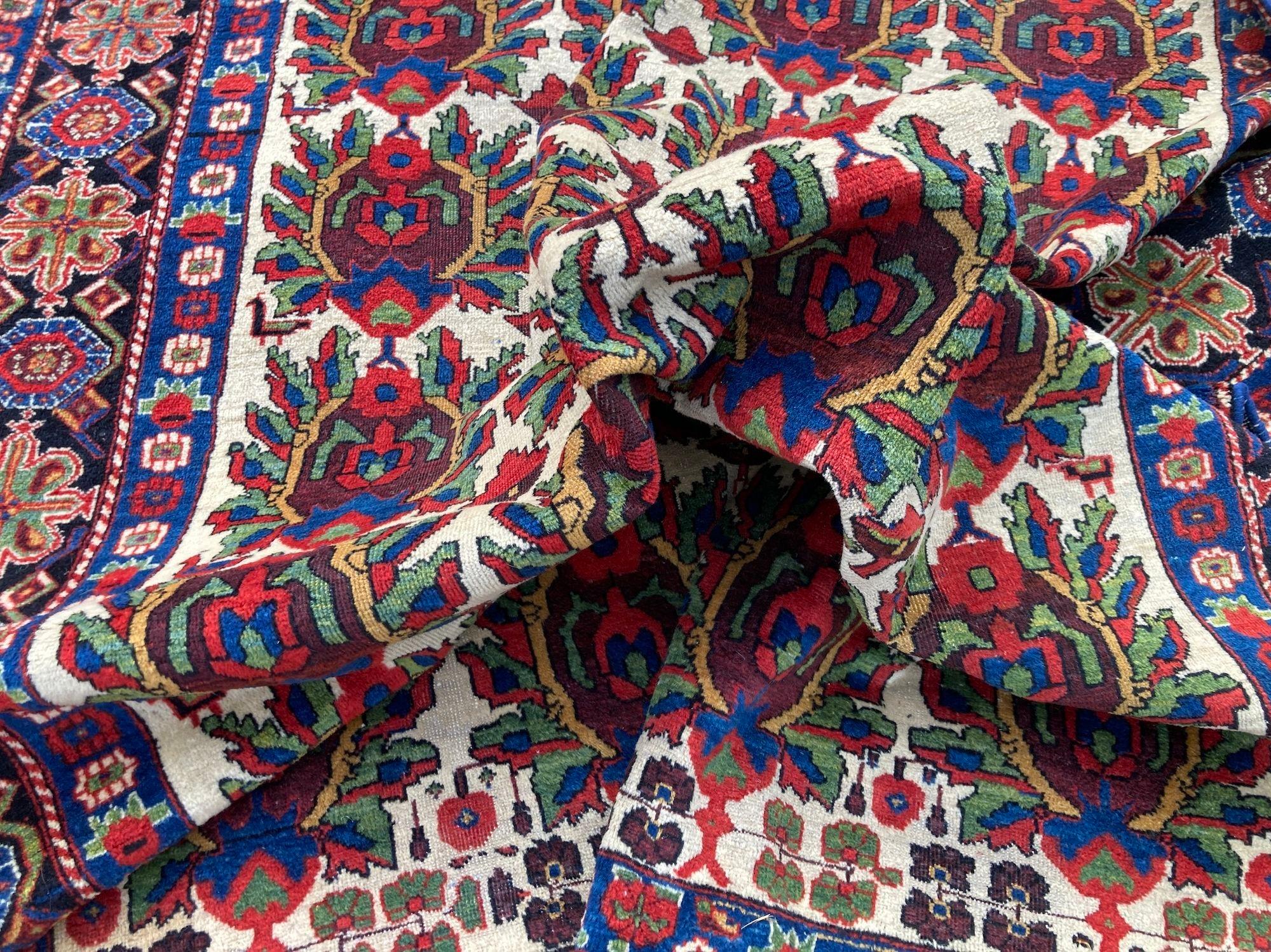 Antique Afshar Rug 1.85m x 1.48m For Sale 12