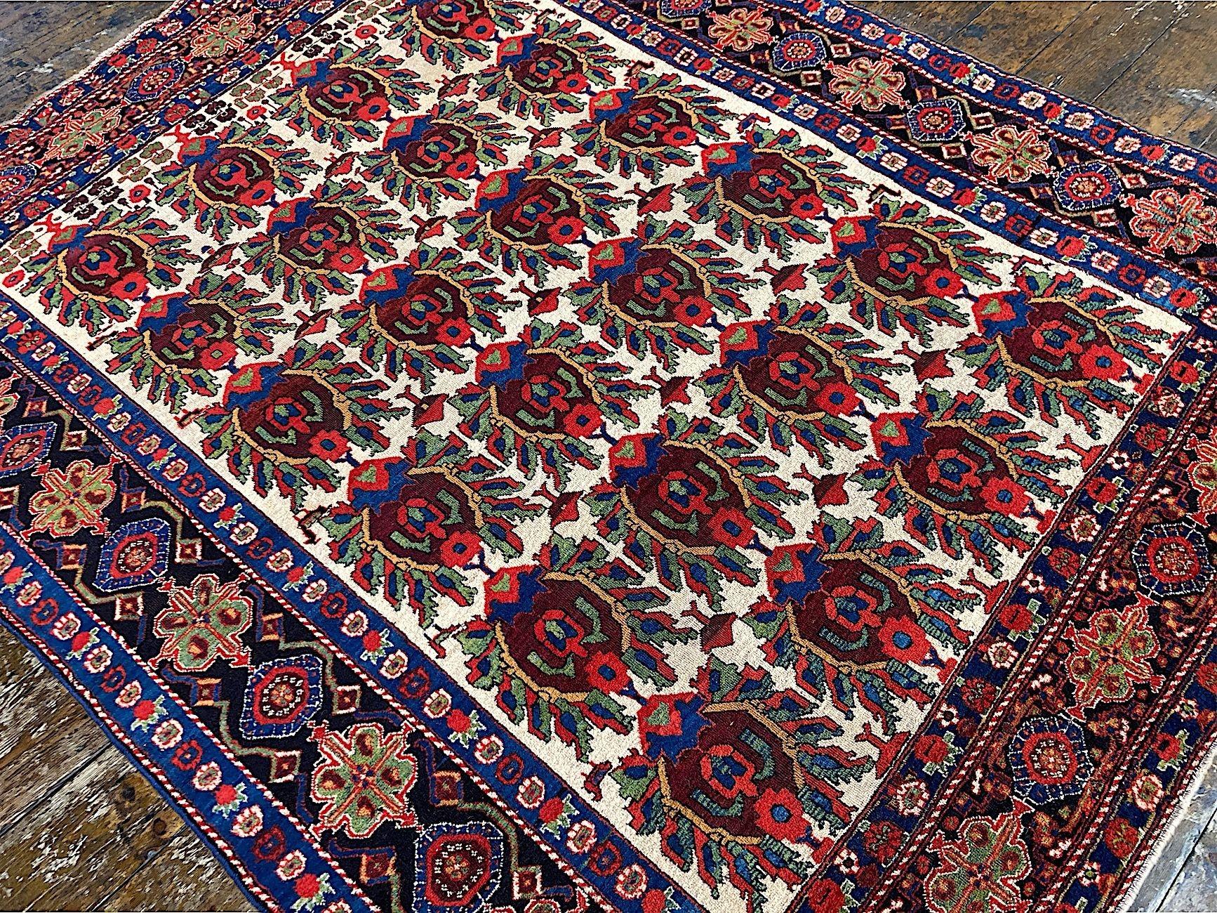 Antique Afshar Rug 1.85m x 1.48m For Sale 1