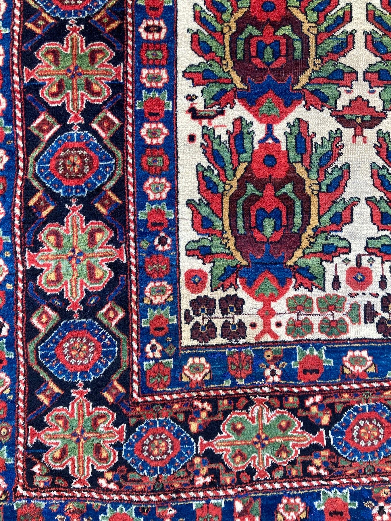 Antique Afshar Rug 1.85m x 1.48m For Sale 2