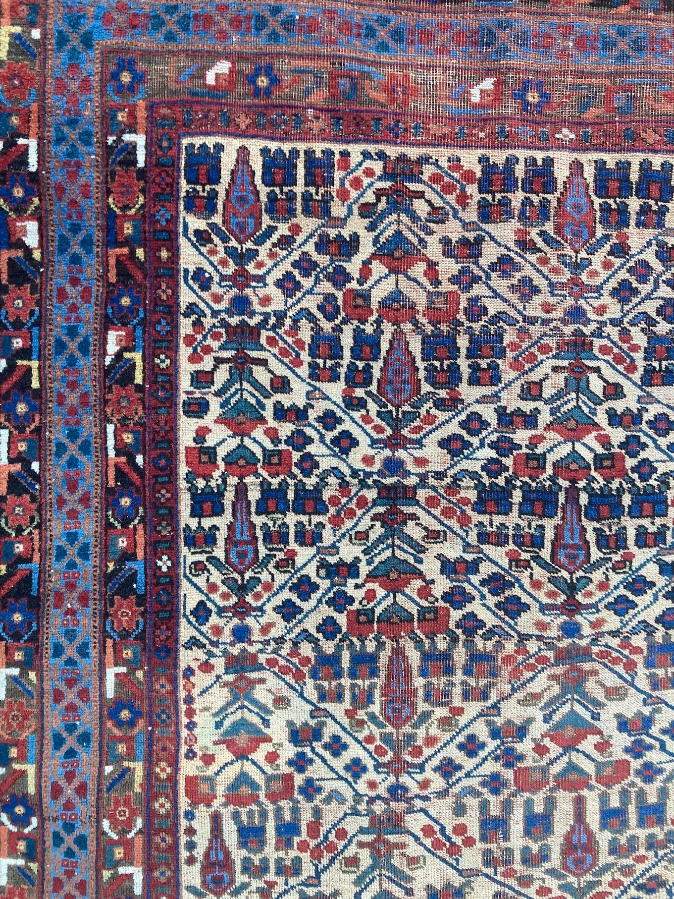 Antique Afshar Rug 1.90m x 1.56m For Sale 6