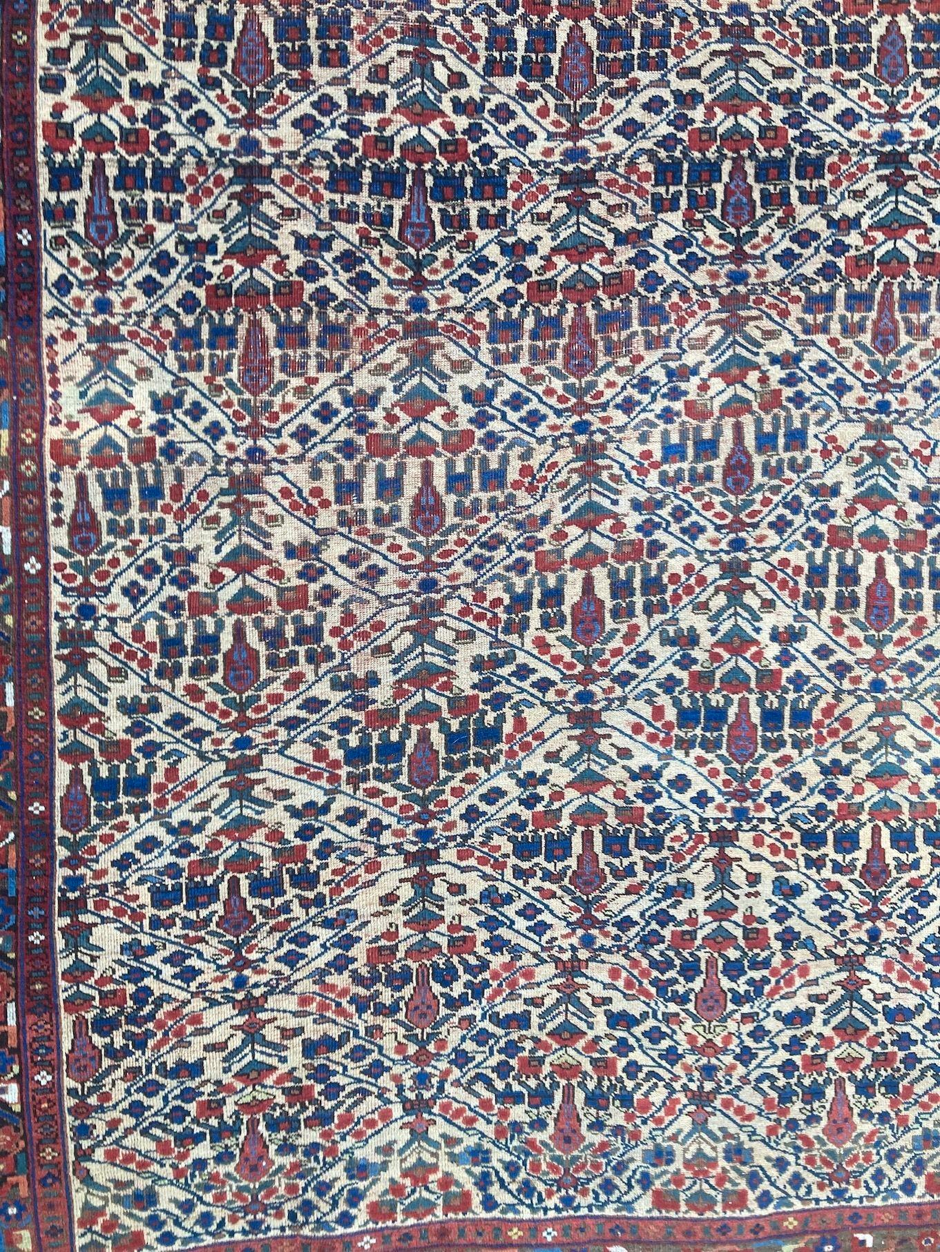 Antique Afshar Rug 1.90m x 1.56m For Sale 8