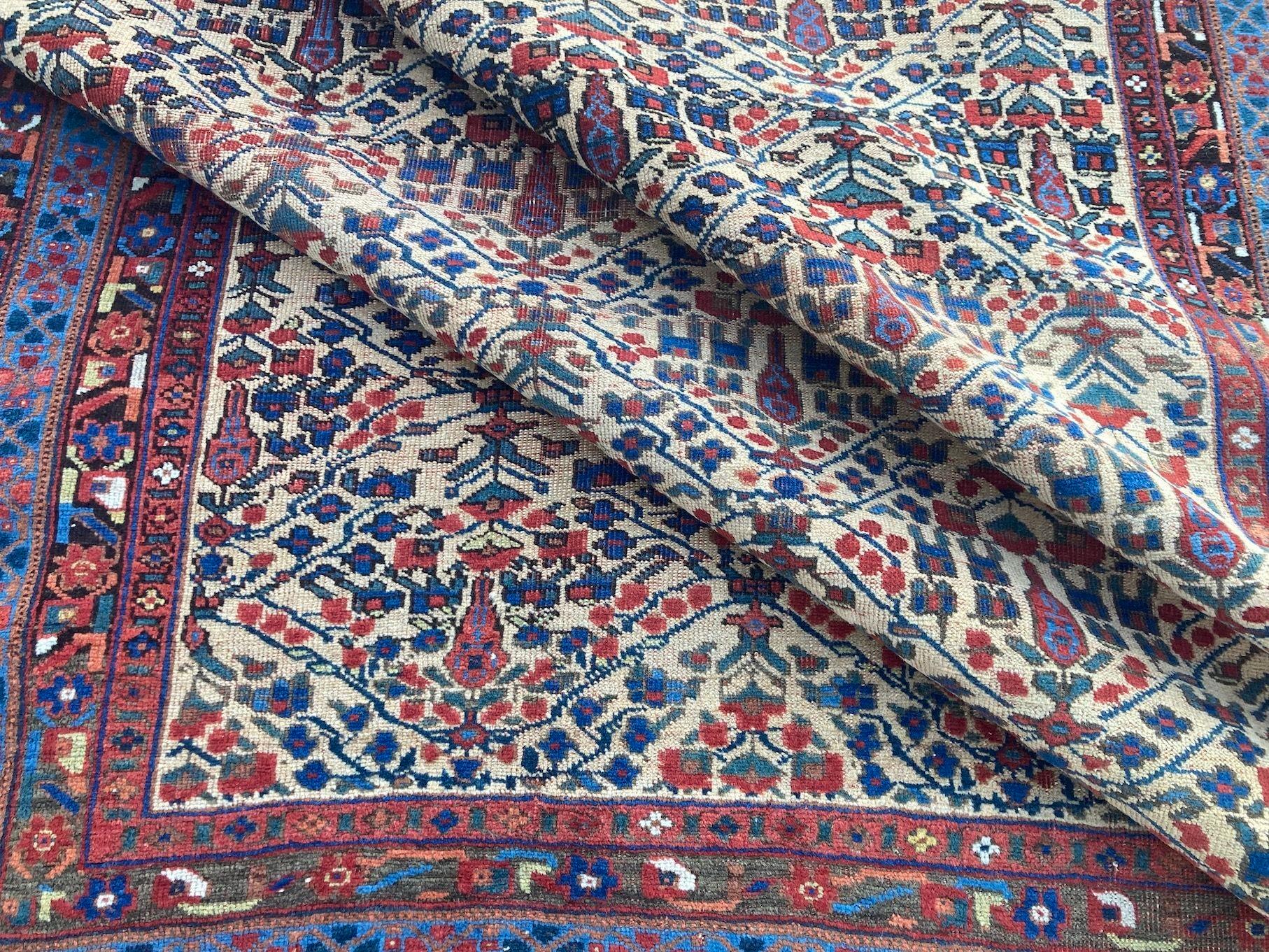 Antique Afshar Rug 1.90m x 1.56m For Sale 10