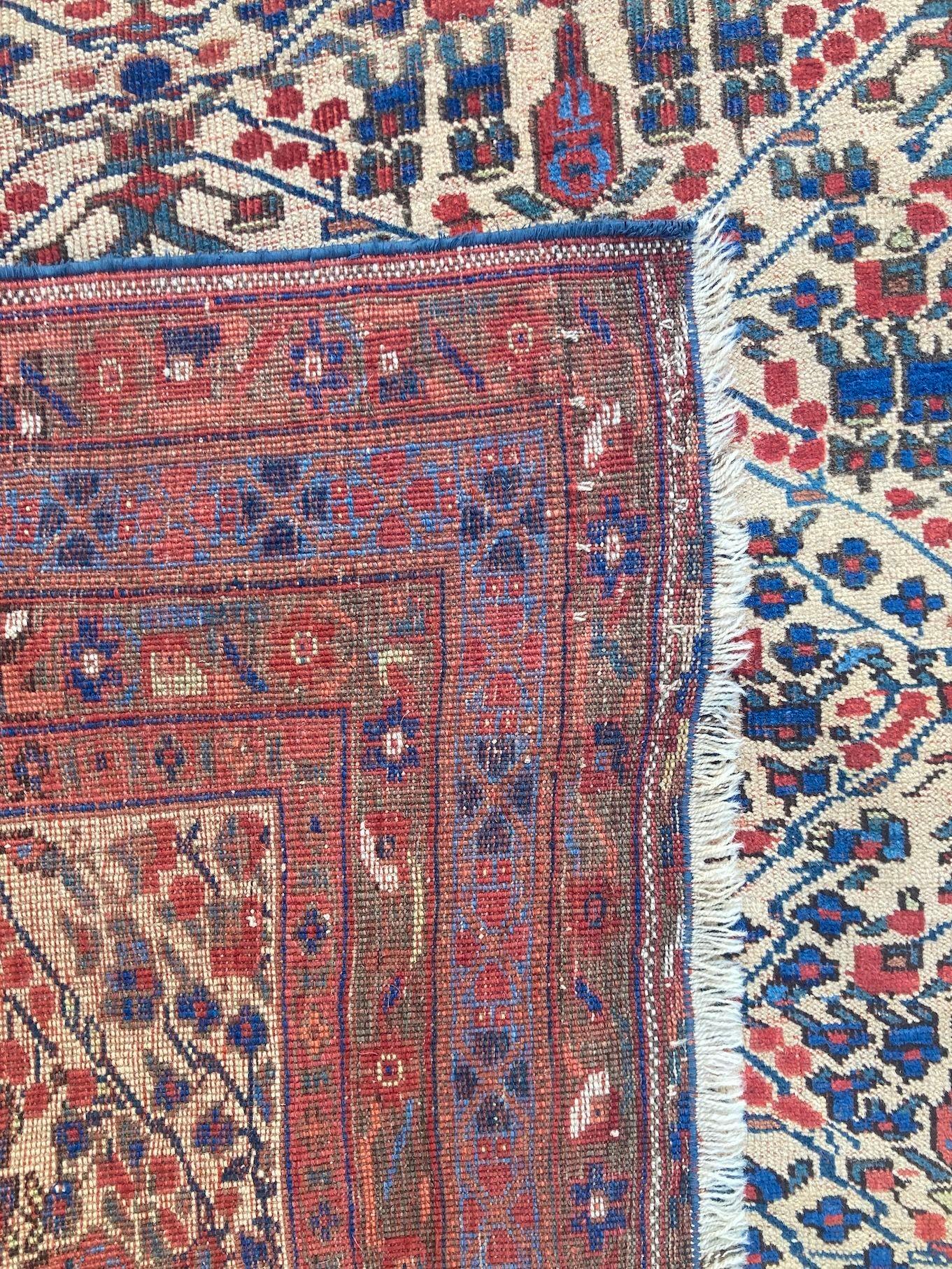 Antique Afshar Rug 1.90m x 1.56m For Sale 12