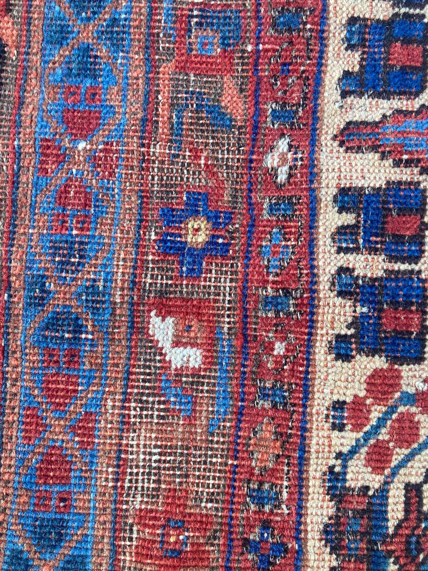 Antique Afshar Rug 1.90m x 1.56m For Sale 13