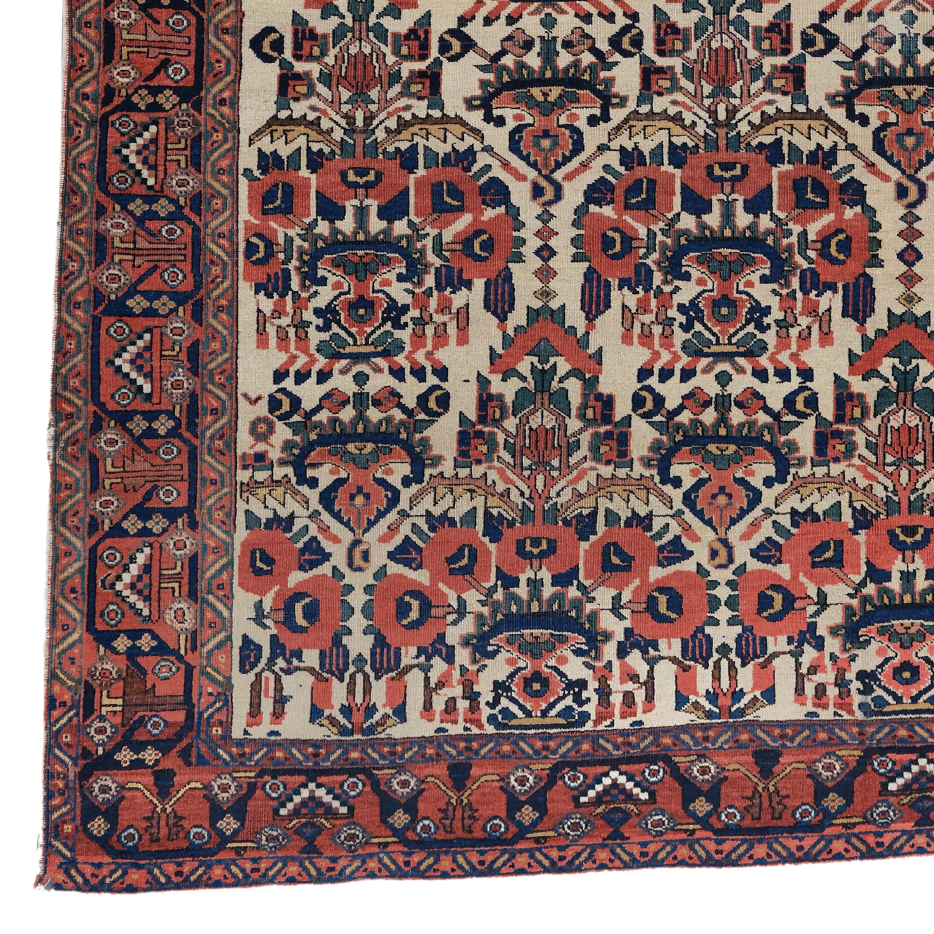 19th Century Afshar Rug

This extraordinary carpet will fascinate you with its intricate designs and vibrant colors that reflect the rich history and craftsmanship of the period. Each stitch tells the story of skilled craftsmen who masterfully