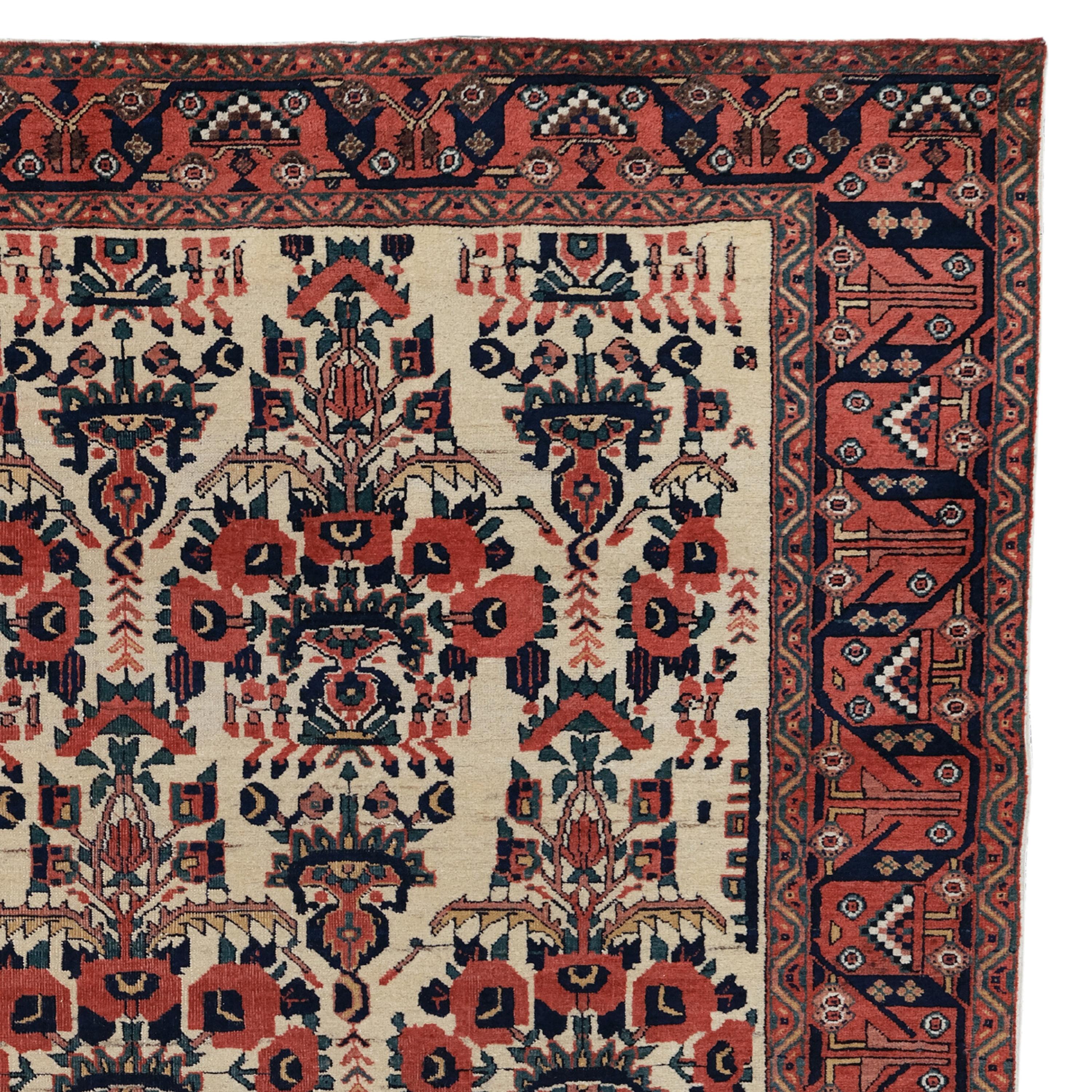 Antiker Afshar-Teppich - Afshar-Teppich aus dem 19. Jahrhundert, Antiker Teppich im Zustand „Gut“ im Angebot in Sultanahmet, 34