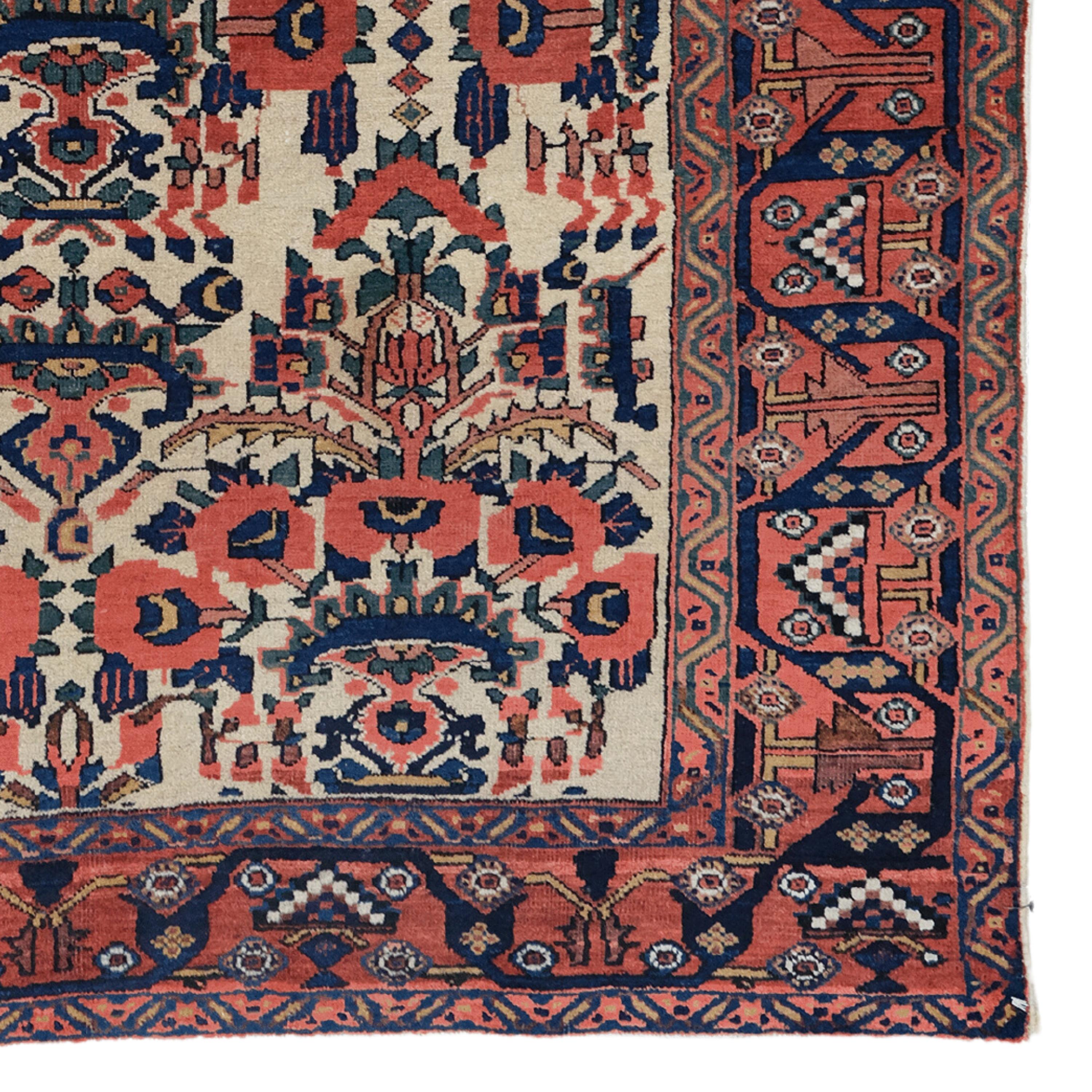 Antiker Afshar-Teppich - Afshar-Teppich aus dem 19. Jahrhundert, Antiker Teppich (Wolle) im Angebot